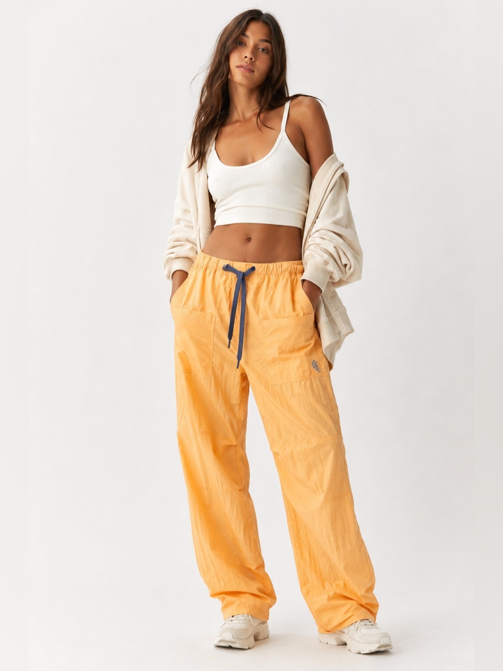 🌺 Free People Movement Light Papaya Windbreaker Utility Pants